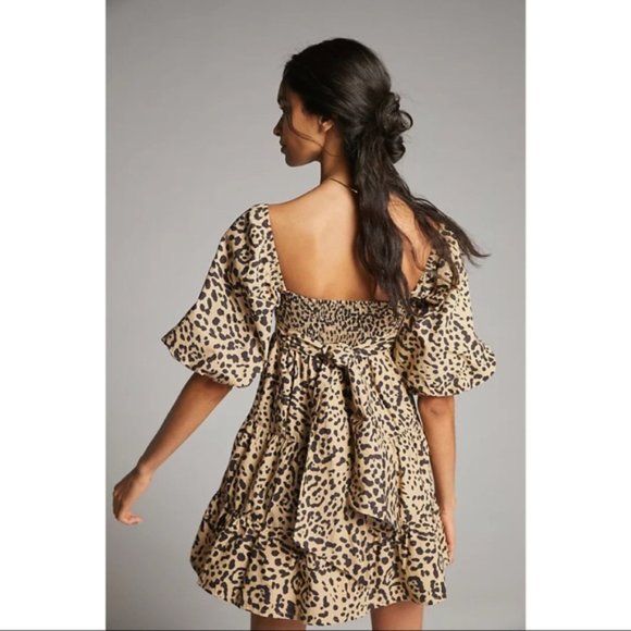 NWT ANTHRO FAITHFULL INEZ LEOPARD MINI DRESS - Picture 2 of 2